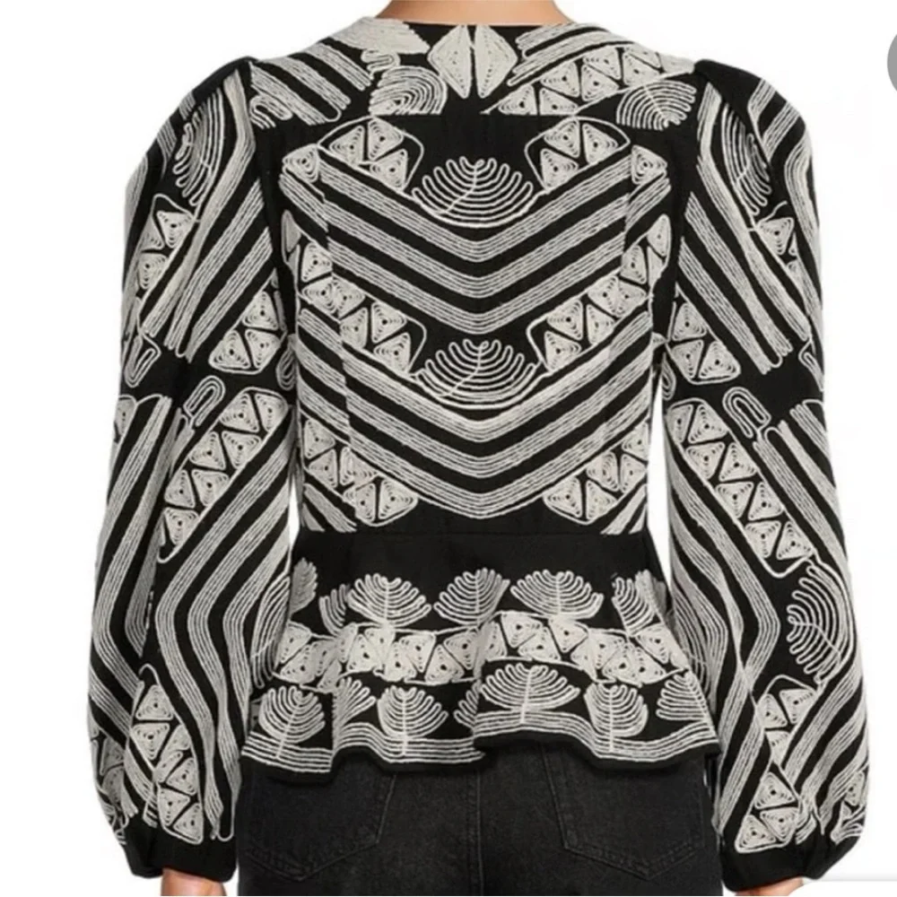 New Antonio Melani x Jennifer Sumko Kathleen Embroidered Twill Quilt Jacket 4 - Picture 3 of 14